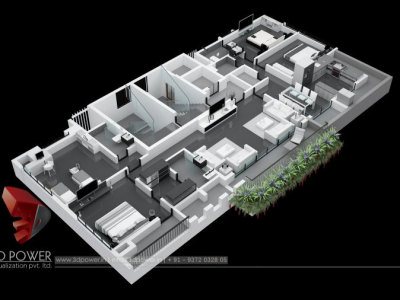 3D Apartment Visualization CutSection